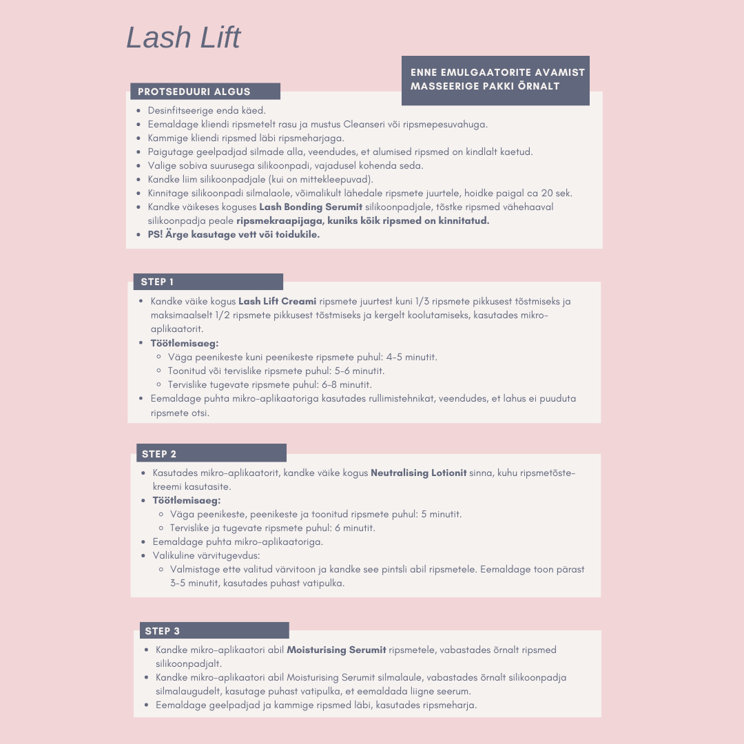 lash lift protseduur